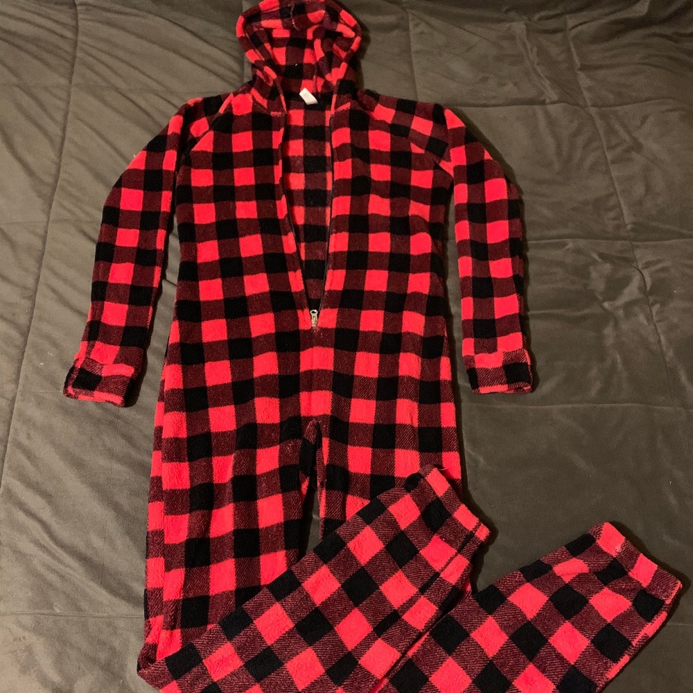 NWOT Red Plaid Adult Onesie PJs